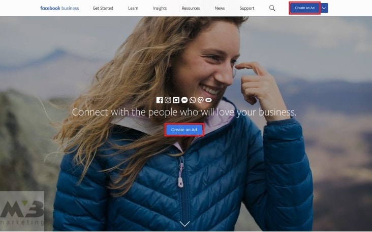 creating Facebook ads home page