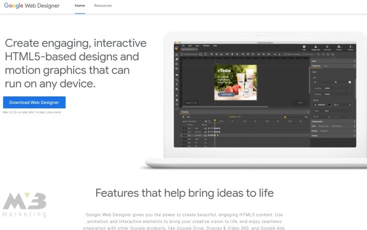 Google Web Designer Homepage