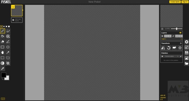 Piskel Sprite Creator Interface