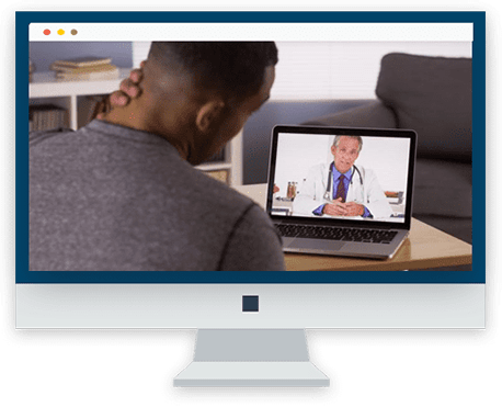 Healthcare man conferencing with a doctor online Healthcare man conferencing with a doctor online