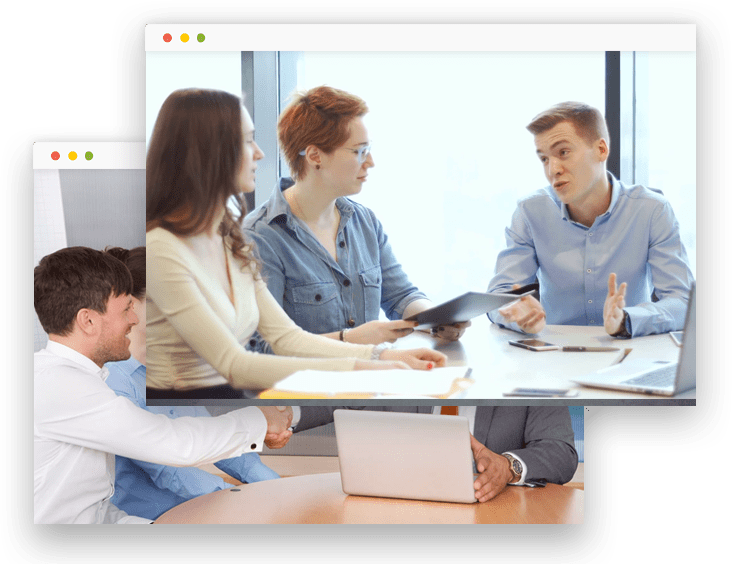 Coworkers in a business meeting