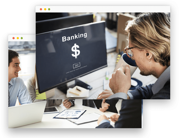 Man browsing his banking website