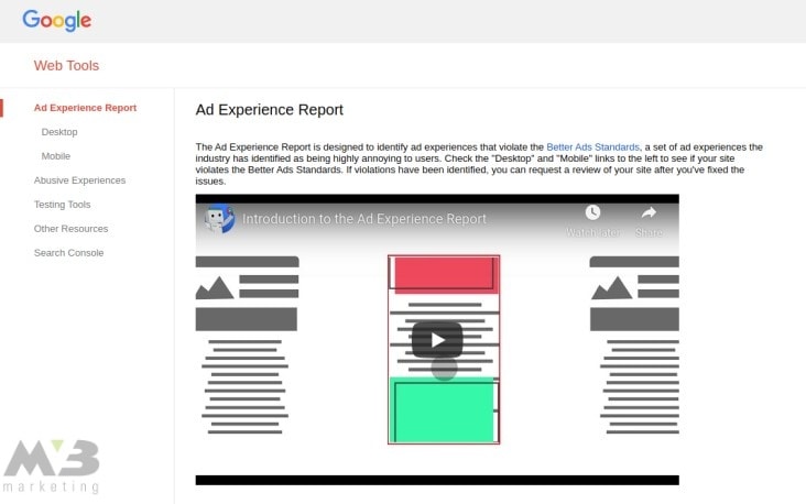 Google Ad Experience Report
