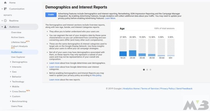 Google Analytics Audience Data Sidebar