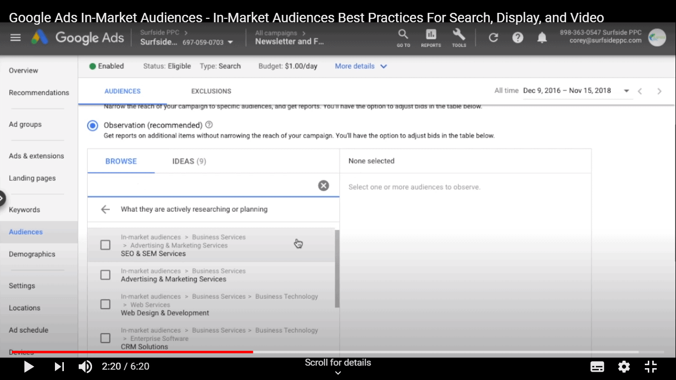 Add Google Audiences to your ad campaign