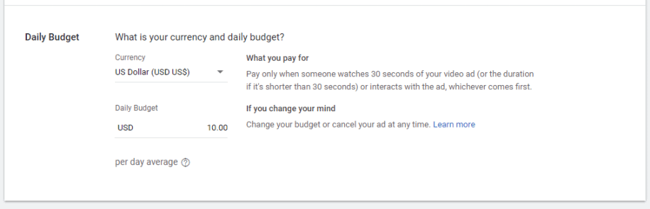 Set a budget