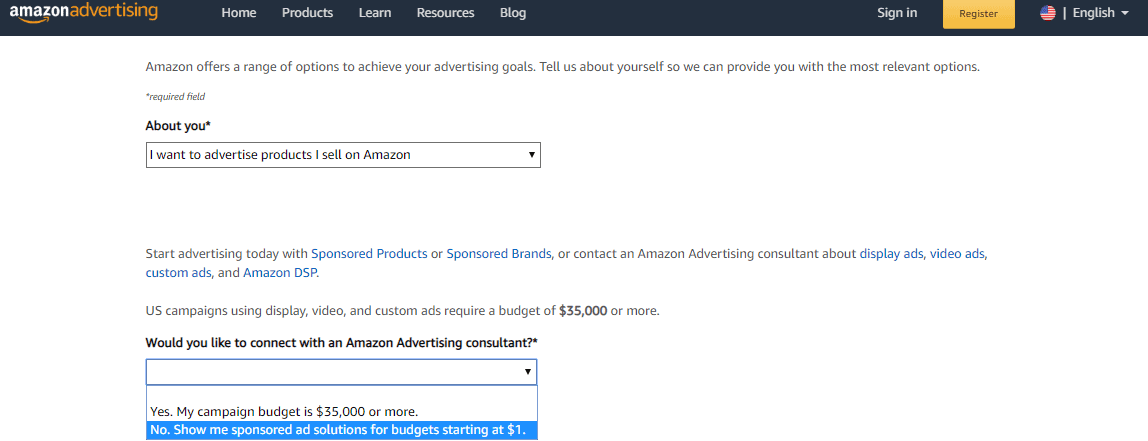 Advertise on Amazon