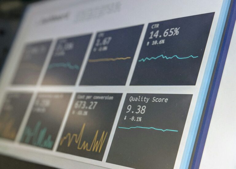 Marketing dashboard tiles including a quality score metric