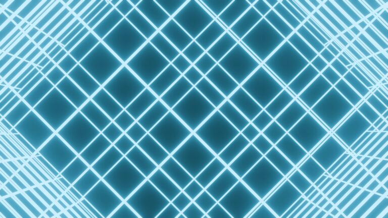 Abstract blue grid pattern representing faceted navigation URL structure on an e-commerce category page
